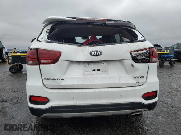 2019 Kia Sorento EX V6 with VIN 5XYPHDA5XKG447571, listed as a Copart auction lot 52121025 with 84,046 mi miles and Salvage Title. Bid and sale history available at carsss.com. Image 6.