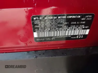 2023 Mitsubishi Outlander SE z VIN JA4J4UA86PZ048784, wystawiony jako IAAI lot #42133838 z przebiegiem 10 680 mil mil oraz . Historia ofert i sprzedaży dostępna na DreamBid. Obrazek 9.