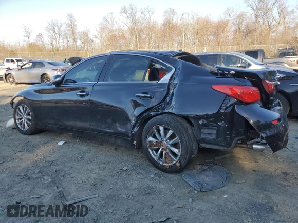 2016 Infiniti Q50 2.0t Premium with VIN JN1CV7AR3GM253517, listed as a Copart auction lot 49679935 with 100,160 mi miles and Salvage Title. Bid and sale history available at carsss.com. Image 2.
