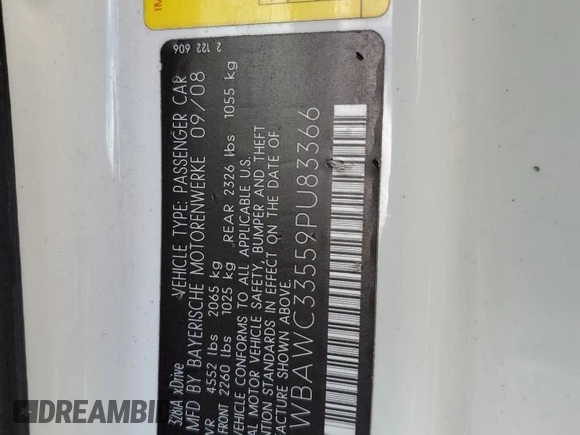 2009 BMW 3 Series 328i xDrive z VIN WBAWC33559PU83366, wystawiony jako Copart lot #78745684 z przebiegiem Nie podano mil oraz Szkoda całkowita • Salvage title. Historia ofert i sprzedaży dostępna na DreamBid. Obrazek 12.