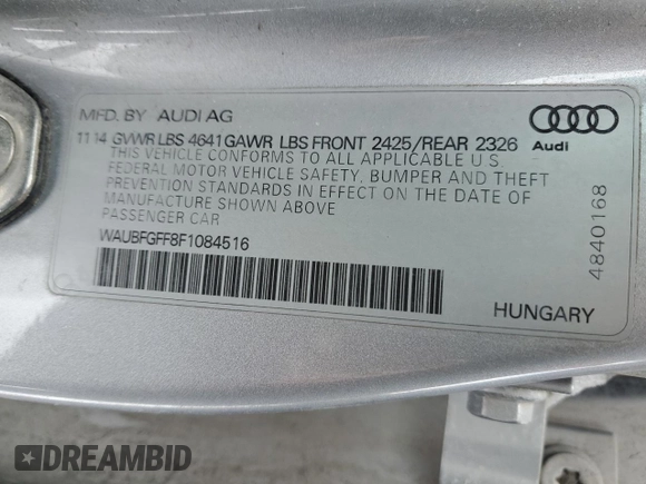 2015 Audi A3 Premium z VIN WAUBFGFF8F1084516, wystawiony jako Copart lot #45686935 z przebiegiem 116 599 mil mil oraz Szkoda całkowita • Salvage title. Historia ofert i sprzedaży dostępna na DreamBid. Obrazek 12.