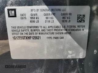 2017 Chevrolet Malibu LT with VIN 1G1ZE5STXHF125621, listed as a Copart auction lot 50383845 with 56,987 mi miles and Salvage Title. Bid and sale history available at DreamBid. Image 12.