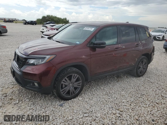 2021 Honda Passport EX-L with VIN 5FNYF8H52MB001660, listed as a Copart auction lot 62454734 with 51,143 mi miles and Salvage Title. Bid and sale history available at carsss.com. Image 1.