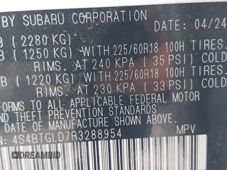 2024 Subaru Outback Onyx XT with VIN 4S4BTGLD7R3288954, listed as a IAAI auction lot 41386232 with 8,313 mi miles and . Bid and sale history available at DreamBid. Image 9.