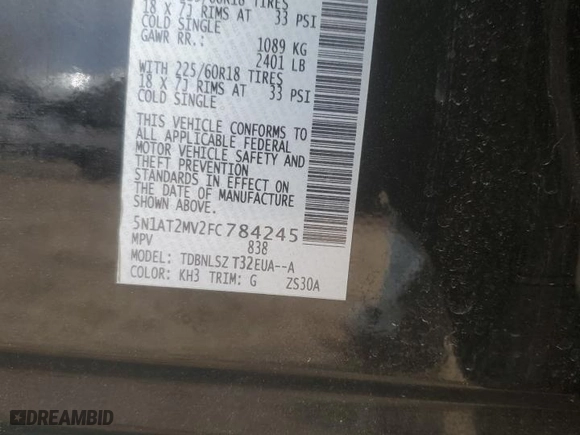 2015 Nissan Rogue SL with VIN 5N1AT2MV2FC784245, listed as a Copart auction lot 49713195 with 98,477 mi miles and Salvage Title. Bid and sale history available at carsss.com. Image 13.