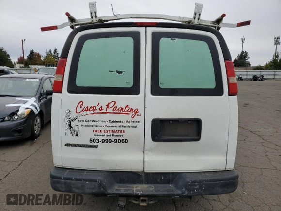 2008 Chevrolet Express Cargo Van with VIN 1GCGG25C981188144, listed as a Copart auction lot 76550214 with 292,178 mi miles and Salvage Title. Bid and sale history available at carsss.com. Image 6.