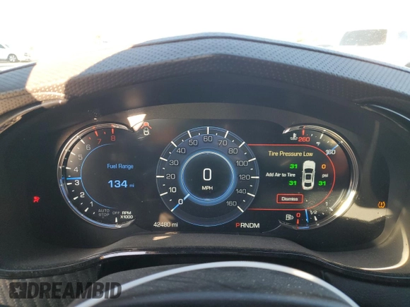 2016 Cadillac CTS Premium Collection RWD with VIN 1G6AT5SS8G0185760, listed as a Copart auction lot 87536205 with 42,480 mi miles and Salvage title. Bid and sale history available at DreamBid. Image 9.