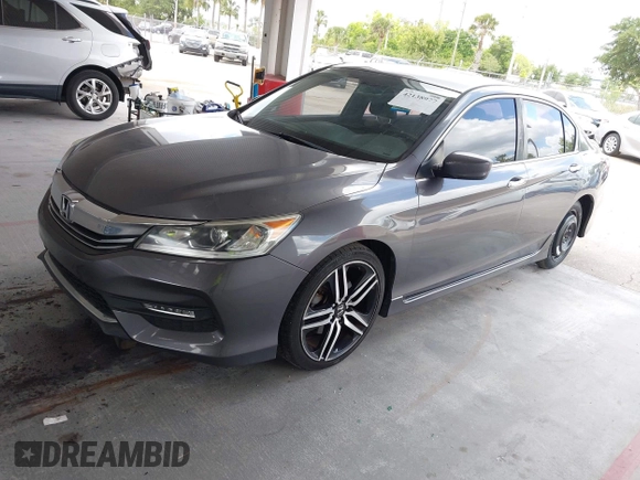 2016 Honda Accord Sport with VIN 1HGCR2F59GA093334, listed as a IAAI auction lot 42138977 with 104,271 mi miles and . Bid and sale history available at DreamBid. Image 2.