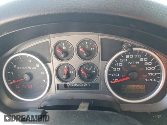 2005 Ford F-150 XLT with VIN 1FTPW14535FA80553, listed as a Copart auction lot 59230285 with 242,408 mi miles and Salvage title. Bid and sale history available at DreamBid. Image 9.