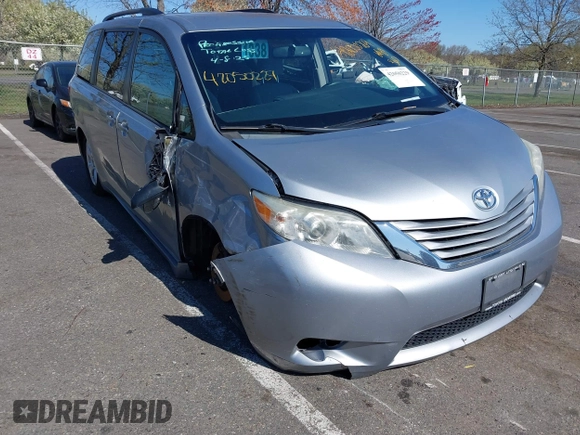 2015 Toyota Sienna LE AAS with VIN 5TDKK3DC0FS663826, listed as a IAAI auction lot 42050229 with 126,971 mi miles and . Bid and sale history available at DreamBid. Image 1.