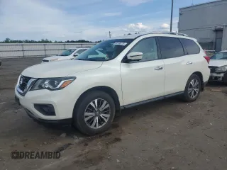 2017 Nissan Pathfinder SV z VIN 5N1DR2MM4HC611154, wystawiony jako Copart lot #56196175 z przebiegiem 125 869 mil mil oraz Szkoda całkowita • Salvage title. Historia ofert i sprzedaży dostępna na DreamBid. Obrazek 1.
