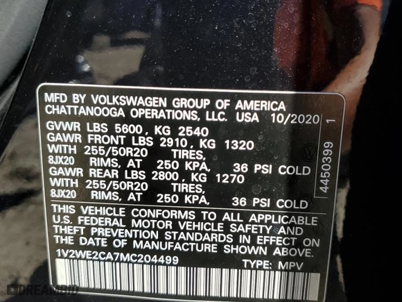 2021 Volkswagen Atlas Cross Sport 3.6L V6 SE w/Technology with VIN 1V2WE2CA7MC204499, listed as a Copart auction lot 47336964 with 40,159 mi miles. Bid and sale history available at carsss.com. Image 13.