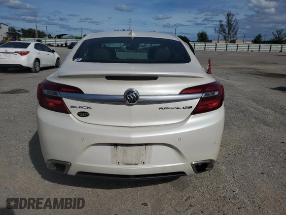 2015 Buick Regal GS with VIN 2G4GT5GX5F9227748, listed as a Copart auction lot 75596174 with 18,204 mi miles and Salvage Title. Bid and sale history available at DreamBid. Image 6.