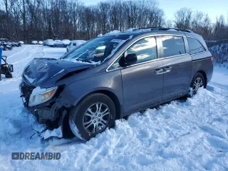 2012 Honda Odyssey EX-L with VIN 5FNRL5H66CB023339, listed as a Copart auction lot 86205974 with 136,087 mi miles and Salvage Title. Bid and sale history available at carsss.com. Image 1.