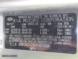 2017 Kia Soul with VIN KNDJN2A24H7487434, listed as a IAAI auction lot 41414887 with 102,972 mi miles. Bid and sale history available at carsss.com. Image 9.