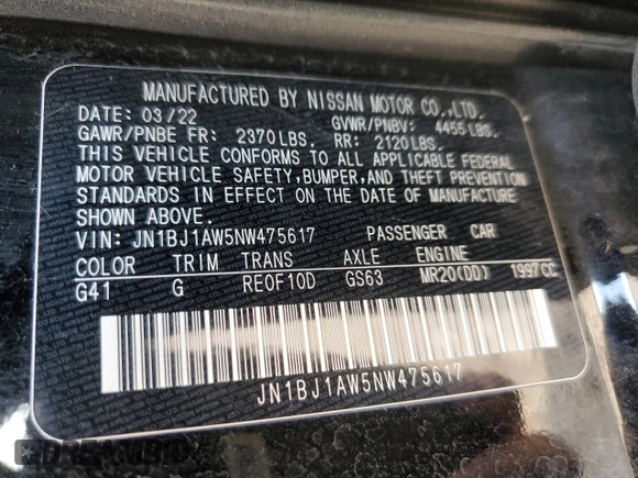 2022 Nissan Rogue S z VIN JN1BJ1AW5NW475617, wystawiony jako Copart lot #81651093 z przebiegiem 27 701 mil mil oraz Czysty tytuł • Clean title. Historia ofert i sprzedaży dostępna na DreamBid. Obrazek 13.
