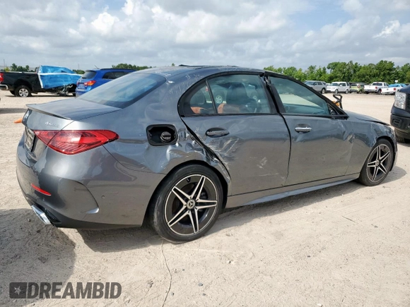 2024 Mercedes-Benz C 300 with VIN W1KAF4HB7RR178065, listed as a Copart auction lot 63899735 with 2,792 mi miles and Salvage title. Bid and sale history available at DreamBid. Image 3.