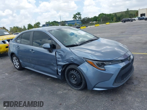 2020 Toyota Corolla LE with VIN 5YFEPRAE2LP070450, listed as a IAAI auction lot 40061850 with 62,850 mi miles. Bid and sale history available at carsss.com. Image 1.