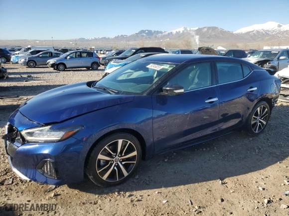 2022 Nissan Maxima SV with VIN 1N4AA6CV3NC503013, listed as a Copart auction lot 50349055 with 44,399 mi miles and Salvage Title. Bid and sale history available at carsss.com. Image 1.