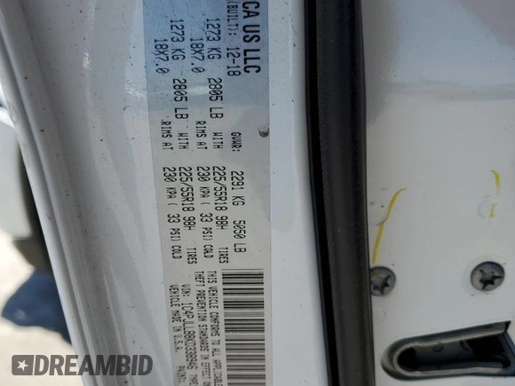 2019 Jeep Cherokee Altitude with VIN 1C4PJLLB8KD338946, listed as a Copart auction lot 53067155 with 66,073 mi miles and Salvage title. Bid and sale history available at DreamBid. Image 13.