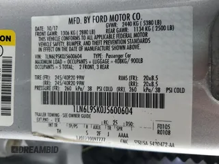 2018 Lincoln Continental Select with VIN 1LN6L9SK0J5600604, listed as a Copart auction lot 85613664 with 0 mi miles and Salvage Title. Bid and sale history available at carsss.com. Image 12.