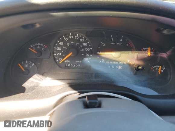 1998 Ford Mustang with VIN 1FAFP4443WF161707, listed as a Copart auction lot 45647115 with 105,205 mi miles and Salvage Title. Bid and sale history available at carsss.com. Image 9.