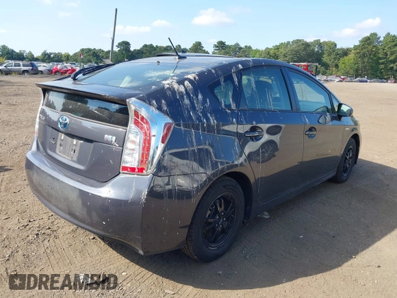 2013 Toyota Prius One with VIN JTDKN3DUXD5604950, listed as a IAAI auction lot 40307683 with 43,628 mi miles. Bid and sale history available at carsss.com. Image 4.