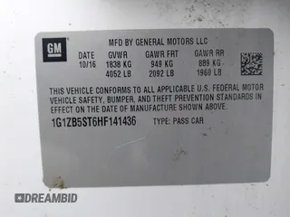 2017 Chevrolet Malibu LS with VIN 1G1ZB5ST6HF141436, listed as a IAAI auction lot 41894113 with 154,521 mi miles and . Bid and sale history available at carsss.com. Image 9.