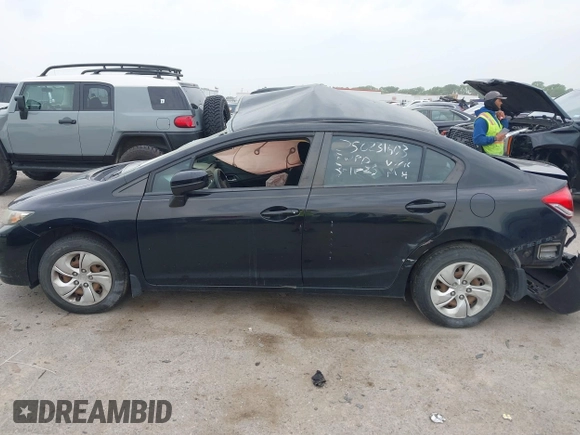 2015 Honda Civic LX with VIN 19XFB2F54FE062844, listed as a IAAI auction lot 42060674 with Not Provided miles and . Bid and sale history available at DreamBid. Image 14.