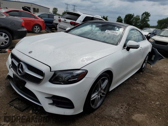 2018 Mercedes-Benz E-Class E 400 with VIN WDD1J6GB2JF024526, listed as a Copart auction lot 57150034 with 57,787 mi miles and Salvage Title. Bid and sale history available at carsss.com. Image 1.