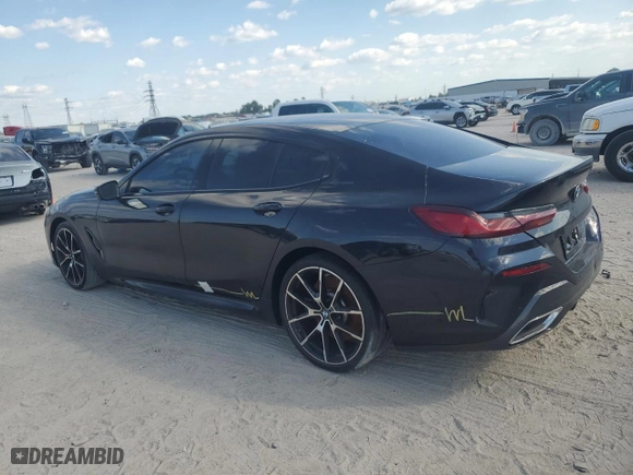 2022 BMW 8 Series 840i with VIN WBAGV2C07NCH63534, listed as a Copart auction lot 74443014 with 12,838 mi miles and Non Repairable. Bid and sale history available at carsss.com. Image 2.