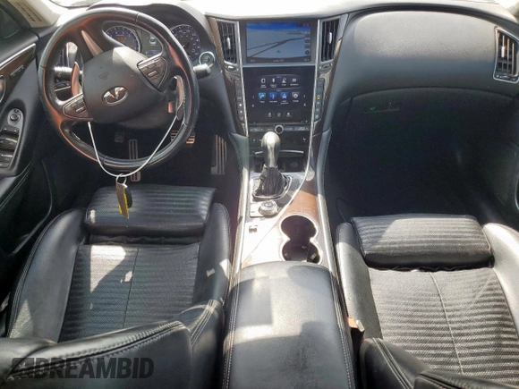 2015 Infiniti Q50 Sport with VIN JN1BV7AP5FM346998, listed as a Copart auction lot 61992655 with 105,215 mi miles and Salvage title. Bid and sale history available at DreamBid. Image 8.