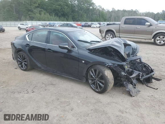 2024 Lexus IS 350 F Sport with VIN JTHGZ1B26R5077771, listed as a Copart auction lot 57396885 with 16,162 mi miles and Salvage title. Bid and sale history available at DreamBid. Image 4.