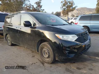 2012 Nissan Quest S with VIN JN8AE2KP3C9043702, listed as a IAAI auction lot 41233594 with 218,796 mi miles. Bid and sale history available at carsss.com. Image 1.