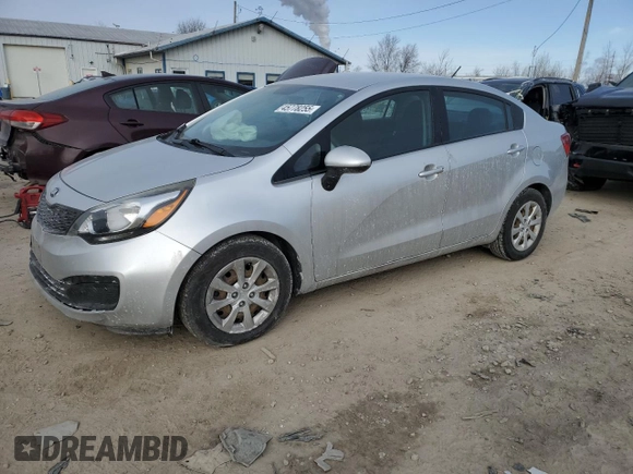 2015 Kia Rio LX with VIN KNADM4A37F6497234, listed as a Copart auction lot 45778255 with 118,002 mi miles and Salvage Title. Bid and sale history available at carsss.com. Image 1.