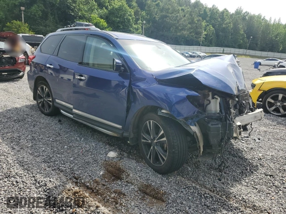 2018 Nissan Pathfinder Platinum z VIN 5N1DR2MN8JC669962, wystawiony jako Copart lot #56760475 z przebiegiem Nie podano mil oraz Szkoda całkowita • Salvage title. Historia ofert i sprzedaży dostępna na DreamBid. Obrazek 4.