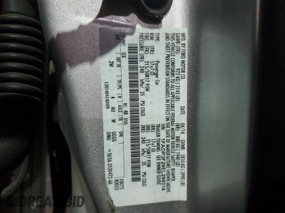 2014 Ford Focus SE with VIN 1FADP3F29EL299314, listed as a Copart auction lot 47750605 with 34,852 mi miles and Clean Title. Bid and sale history available at carsss.com. Image 13.