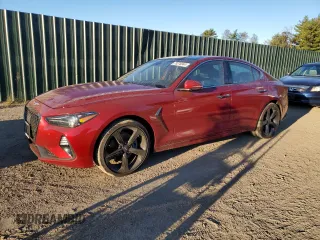 2019 Genesis G70 2.0T Advanced with VIN KMTG44LA6KU033399, listed as a Copart auction lot 73278344 with 52,598 mi miles and Salvage Title. Bid and sale history available at carsss.com. Image 1.