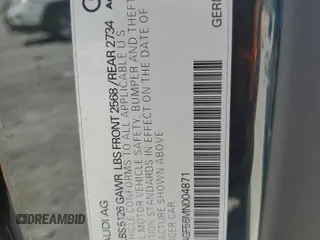 2021 Audi A5 Cabriolet Premium Plus z VIN WAUWAGF56MN004871, wystawiony jako Copart lot #56628655 z przebiegiem Nie podano mil oraz Szkoda całkowita • Salvage title. Historia ofert i sprzedaży dostępna na DreamBid. Obrazek 13.