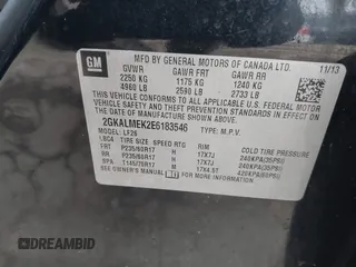 2014 GMC Terrain SLE with VIN 2GKALMEK2E6183546, listed as a IAAI auction lot 41532512 with Not Provided miles. Bid and sale history available at carsss.com. Image 9.