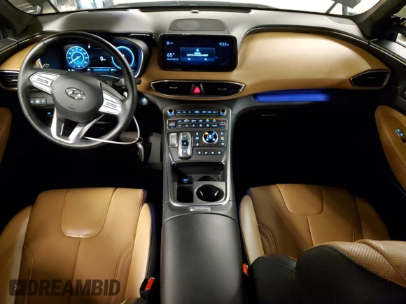 2021 Hyundai Santa Fe Calligraphy with VIN 5NMS5DAL5MH323833, listed as a Copart auction lot 41337795 with 54,484 mi miles and Salvage title. Bid and sale history available at DreamBid. Image 8.
