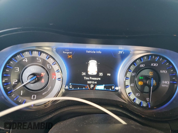2017 Chrysler 300 S with VIN 2C3CCABG8HH596913, listed as a Copart auction lot 43037715 with 56,512 mi miles and Salvage Title. Bid and sale history available at DreamBid. Image 9.