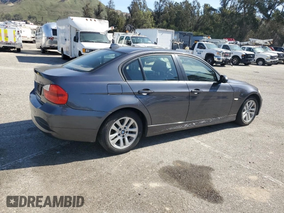 2007 BMW 3 Series 328i with VIN WBAVC53517FZ73443, listed as a Copart auction lot 50095755 with 197,708 mi miles and Salvage title. Bid and sale history available at DreamBid. Image 3.