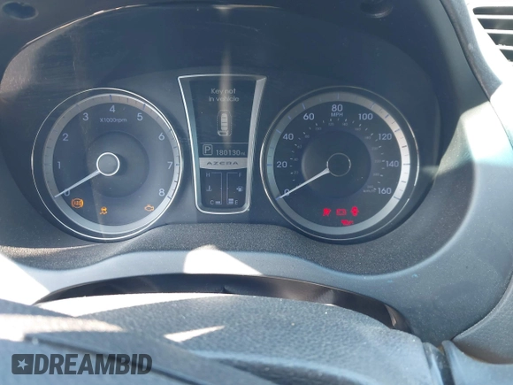 2013 Hyundai Azera with VIN KMHFH4JG2DA256481, listed as a IAAI auction lot 41673405 with 180,130 mi miles and . Bid and sale history available at DreamBid. Image 7.