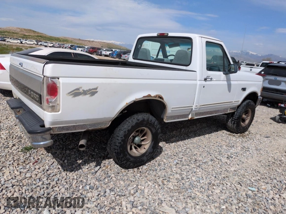 1996 Ford F-150 Special with VIN 1FTEF14N8TLB29817, listed as a Copart auction lot 52809335 with 293,859 mi miles and Salvage Title. Bid and sale history available at carsss.com. Image 3.