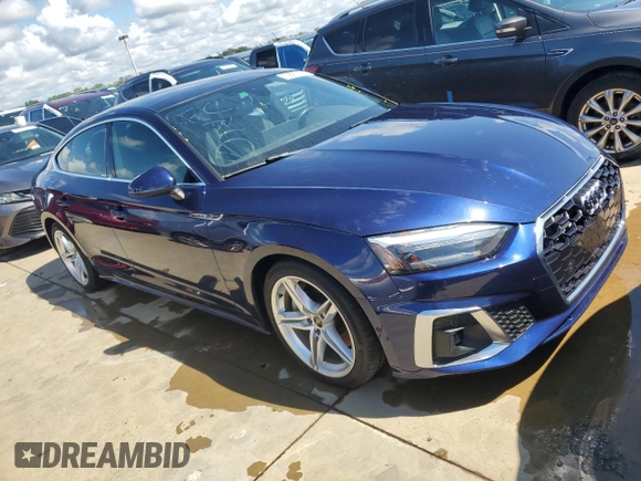 2022 Audi A5 Sportback S line Premium with VIN WAUDACF56NA023574, listed as a Copart auction lot 73825024 with 0 mi miles and Salvage Title. Bid and sale history available at carsss.com. Image 4.