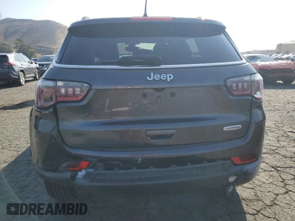 2017 Jeep Compass Latitude with VIN 3C4NJCBB0HT647547, listed as a Copart auction lot 59615635 with 53,827 mi miles and Salvage title. Bid and sale history available at DreamBid. Image 6.