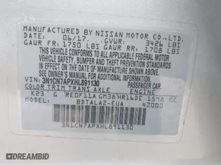 2017 Nissan Versa Sedan SV with VIN 3N1CN7APXHL891130, listed as a IAAI auction lot 41686172 with 119,128 mi miles. Bid and sale history available at carsss.com. Image 9.