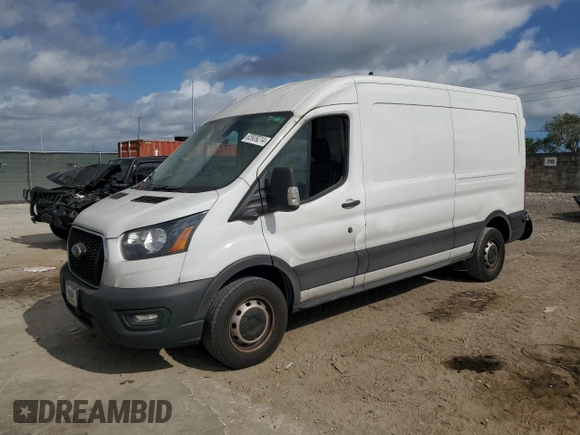 2023 Ford Transit Cargo z VIN 1FTYE1C89PKA17390, wystawiony jako Copart lot #83939214 z przebiegiem 76 099 mil mil oraz Szkoda całkowita • Salvage title. Historia ofert i sprzedaży dostępna na DreamBid. Obrazek 1.