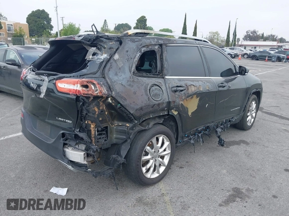 2015 Jeep Cherokee Limited with VIN 1C4PJLDS1FW516723, listed as a IAAI auction lot 41864178 with 93,867 mi miles and . Bid and sale history available at DreamBid. Image 4.